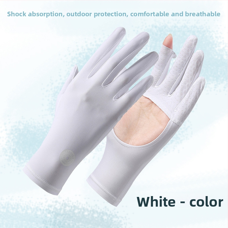 Ръкавици за шофиране без пръсти, дишащи, UV защита, антихлъзгащи, Ice Silk плат с Spandex (11–20%)