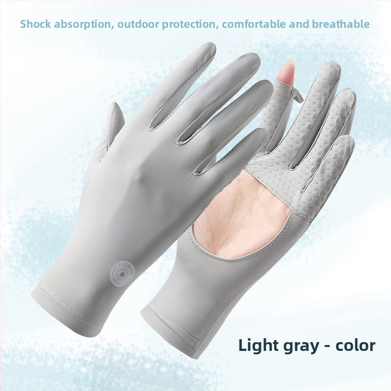Ръкавици за шофиране без пръсти, дишащи, UV защита, антихлъзгащи, Ice Silk плат с Spandex (11–20%)