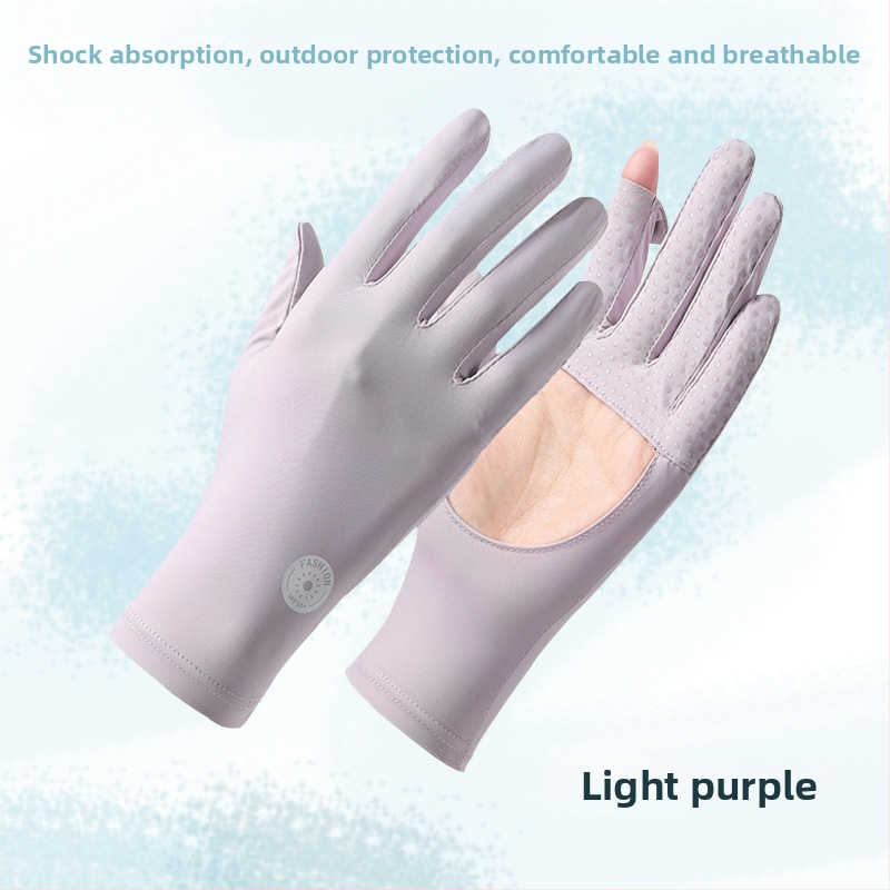 Ръкавици за шофиране без пръсти, дишащи, UV защита, антихлъзгащи, Ice Silk плат с Spandex (11–20%)