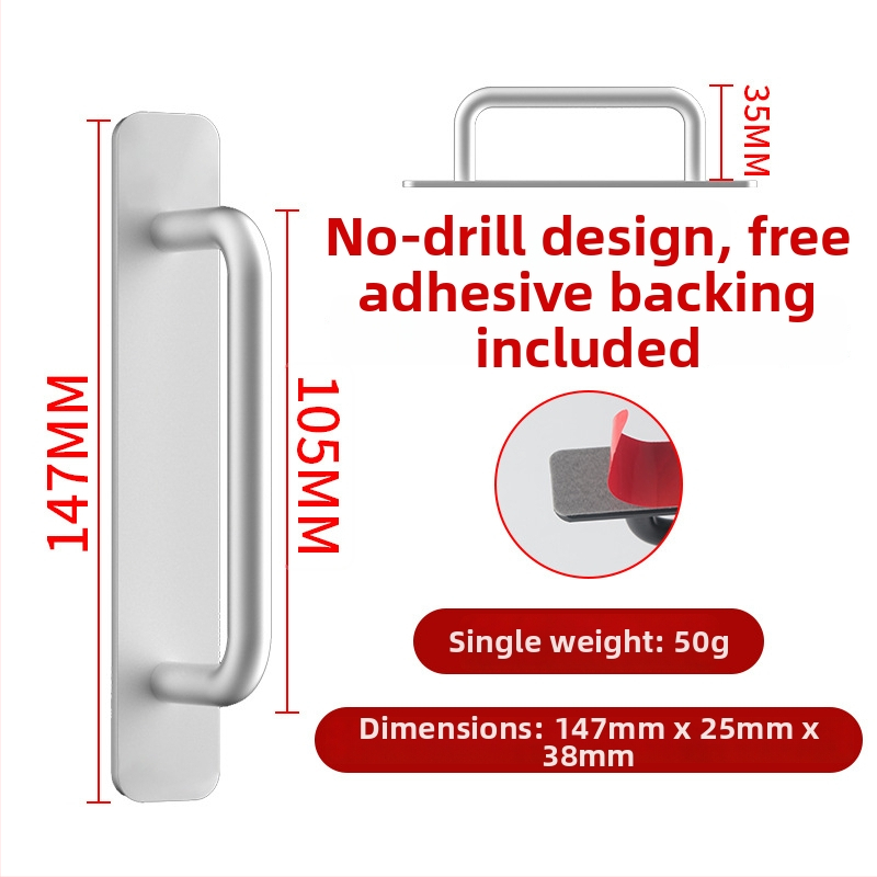 Wanson Handhandle – perforācijai nav nepieciešama rokture no alumīnija sakausējuma skapjiem, atvilktnēm un durvīm, pašlīmējoša, mūsdienīgs dizains