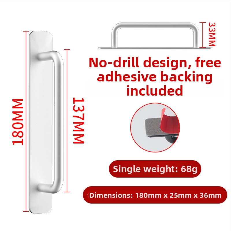 Wanson Handhandle – perforācijai nav nepieciešama rokture no alumīnija sakausējuma skapjiem, atvilktnēm un durvīm, pašlīmējoša, mūsdienīgs dizains