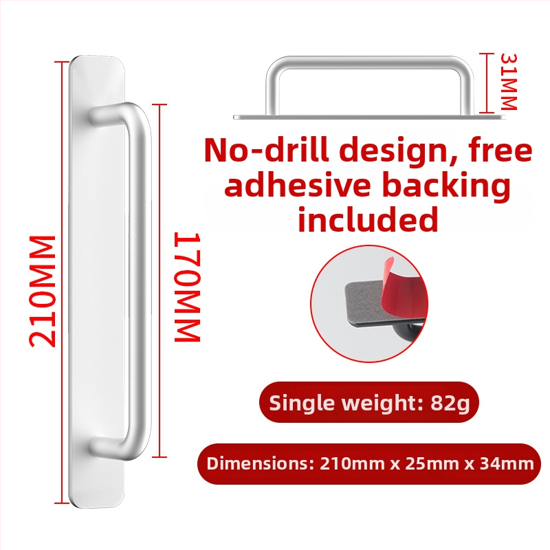 Wanson Handhandle – perforācijai nav nepieciešama rokture no alumīnija sakausējuma skapjiem, atvilktnēm un durvīm, pašlīmējoša, mūsdienīgs dizains