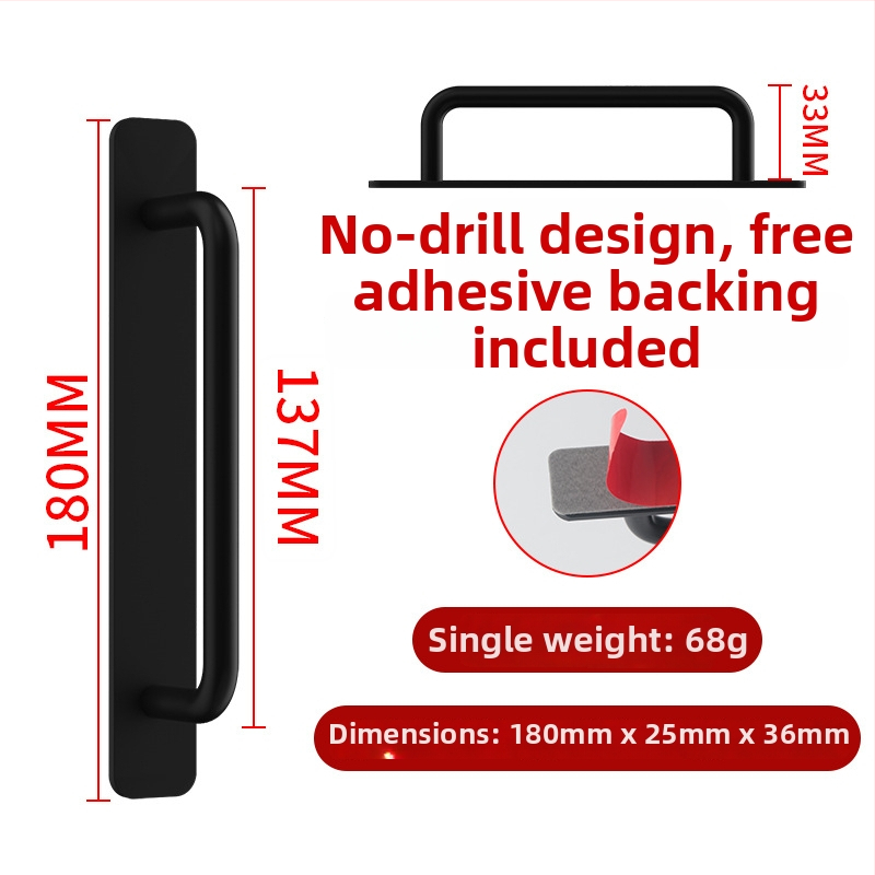 Wanson Handhandle – perforācijai nav nepieciešama rokture no alumīnija sakausējuma skapjiem, atvilktnēm un durvīm, pašlīmējoša, mūsdienīgs dizains