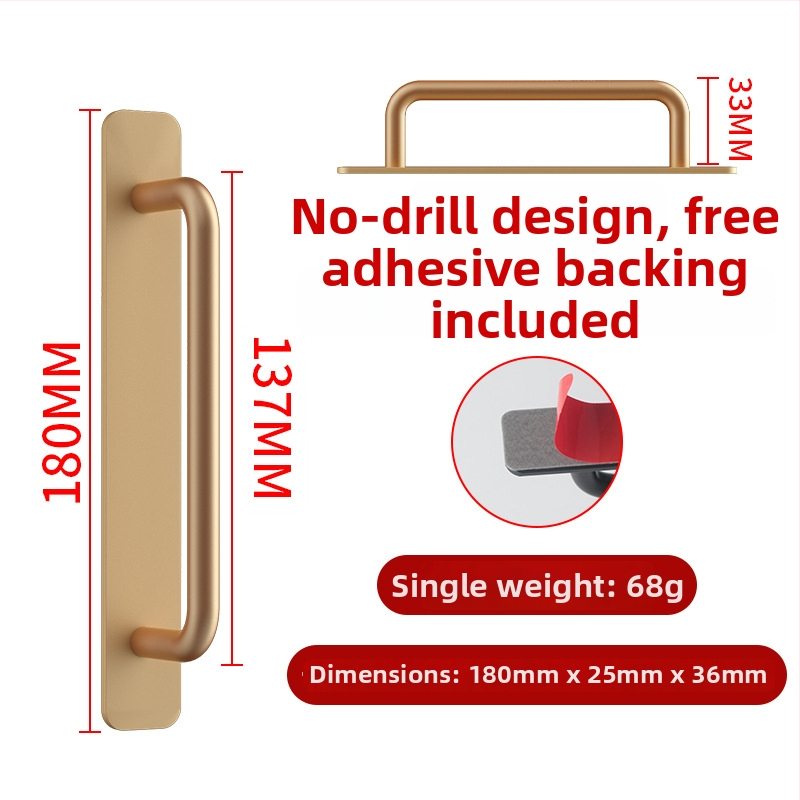 Wanson Handhandle – perforācijai nav nepieciešama rokture no alumīnija sakausējuma skapjiem, atvilktnēm un durvīm, pašlīmējoša, mūsdienīgs dizains