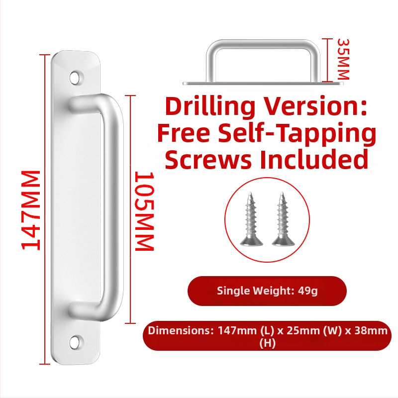 Wanson Handhandle – perforācijai nav nepieciešama rokture no alumīnija sakausējuma skapjiem, atvilktnēm un durvīm, pašlīmējoša, mūsdienīgs dizains