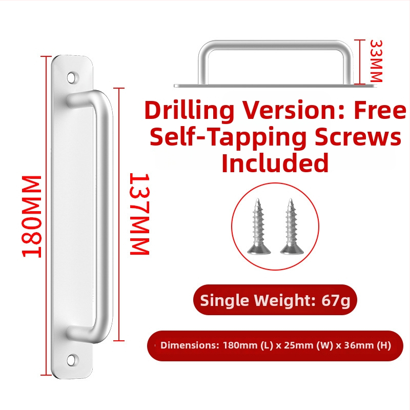 Wanson Handhandle – perforācijai nav nepieciešama rokture no alumīnija sakausējuma skapjiem, atvilktnēm un durvīm, pašlīmējoša, mūsdienīgs dizains