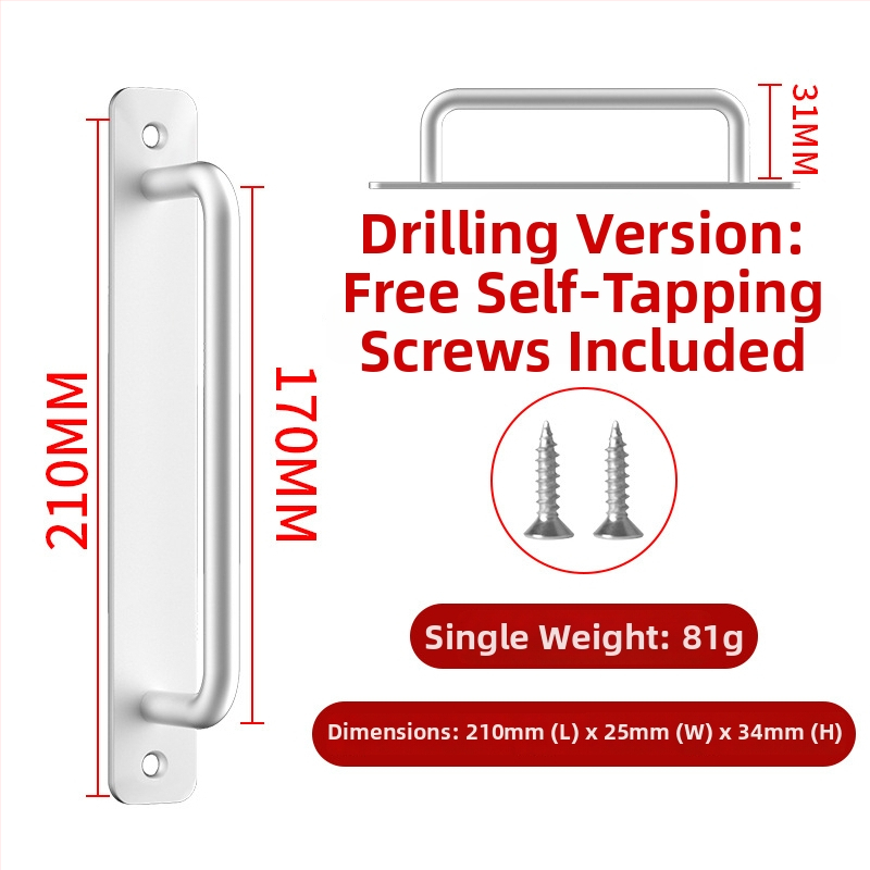 Wanson Handhandle – perforācijai nav nepieciešama rokture no alumīnija sakausējuma skapjiem, atvilktnēm un durvīm, pašlīmējoša, mūsdienīgs dizains