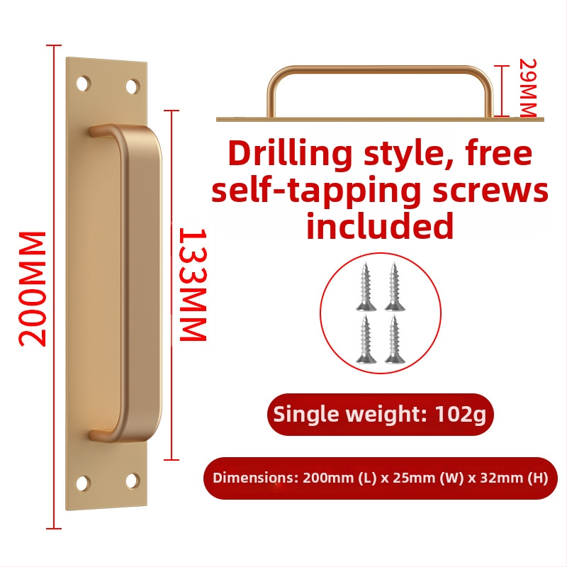 Wanson Handhandle – perforācijai nav nepieciešama rokture no alumīnija sakausējuma skapjiem, atvilktnēm un durvīm, pašlīmējoša, mūsdienīgs dizains