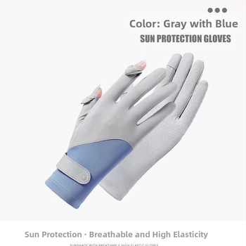 Dámske letné rukavice s UV ochranou – Ice Silk a nylon, rýchlo uschnú, protišmykové, s dotykovým displejom, na cyklistiku a jazdu