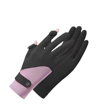 Női nyári kesztyű UV védelmével – Ice Silk és Nylon, gyorsan száradó, csúszásmentes, érintőképernyő-kompatibilis, kerékpározáshoz és vezetéshez