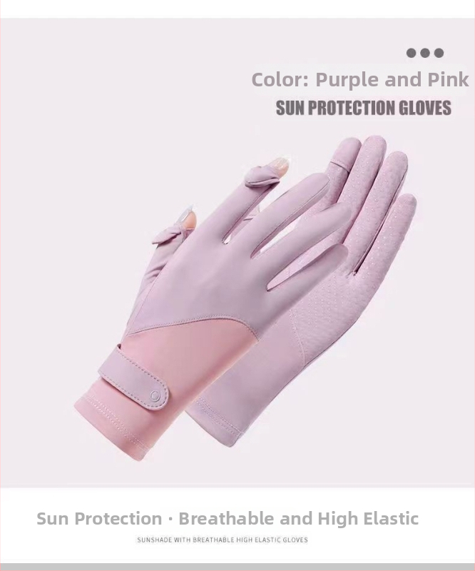 Dámske letné rukavice s UV ochranou – Ice Silk a nylon, rýchlo uschnú, protišmykové, s dotykovým displejom, na cyklistiku a jazdu