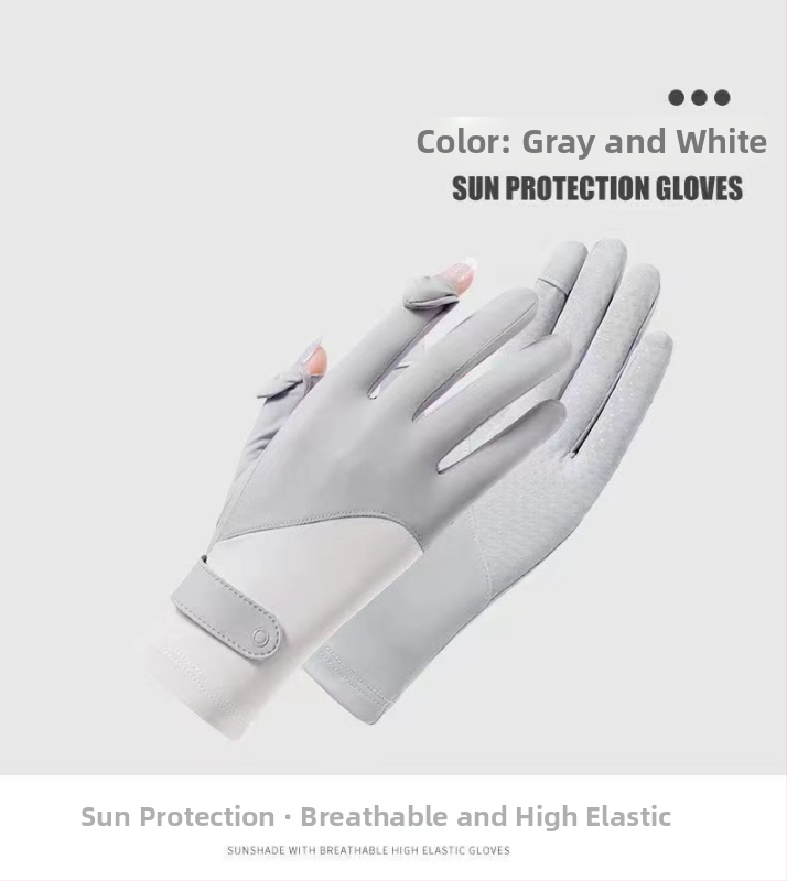 Dámske letné rukavice s UV ochranou – Ice Silk a nylon, rýchlo uschnú, protišmykové, s dotykovým displejom, na cyklistiku a jazdu