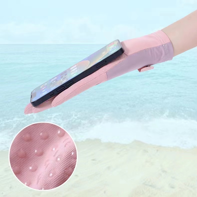 Női nyári kesztyű UV védelmével – Ice Silk és Nylon, gyorsan száradó, csúszásmentes, érintőképernyő-kompatibilis, kerékpározáshoz és vezetéshez