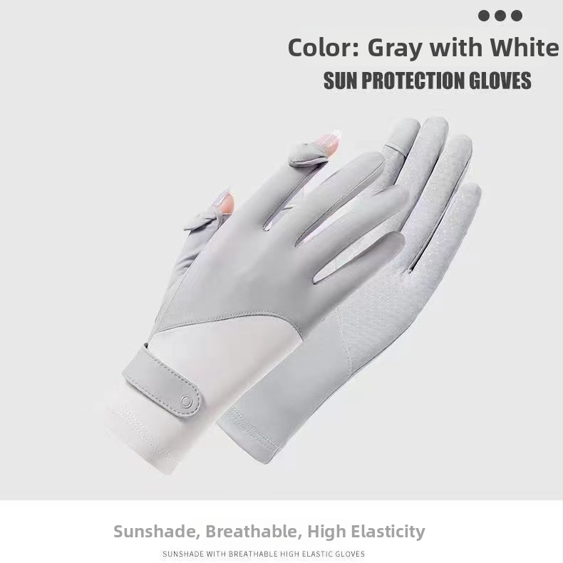 Dámske letné rukavice s UV ochranou – Ice Silk a nylon, rýchlo uschnú, protišmykové, s dotykovým displejom, na cyklistiku a jazdu