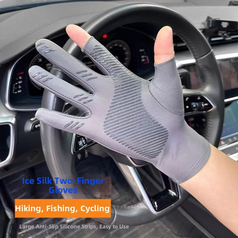 Nylon Ice-Silk rukavice s UV ochranou, celoprsté, priedušné, protišmykové, kompatibilné s dotykovým displejom, odolné voči opotrebeniu