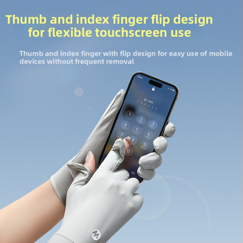 Nyári UV-védett ujjatlan lovagló kesztyű, lélegző Ice Silk és Nylon anyagból, csúszásmentes, érintőképernyő-kompatibilis