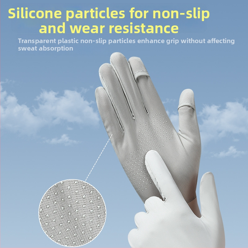 Nyári UV-védett ujjatlan lovagló kesztyű, lélegző Ice Silk és Nylon anyagból, csúszásmentes, érintőképernyő-kompatibilis