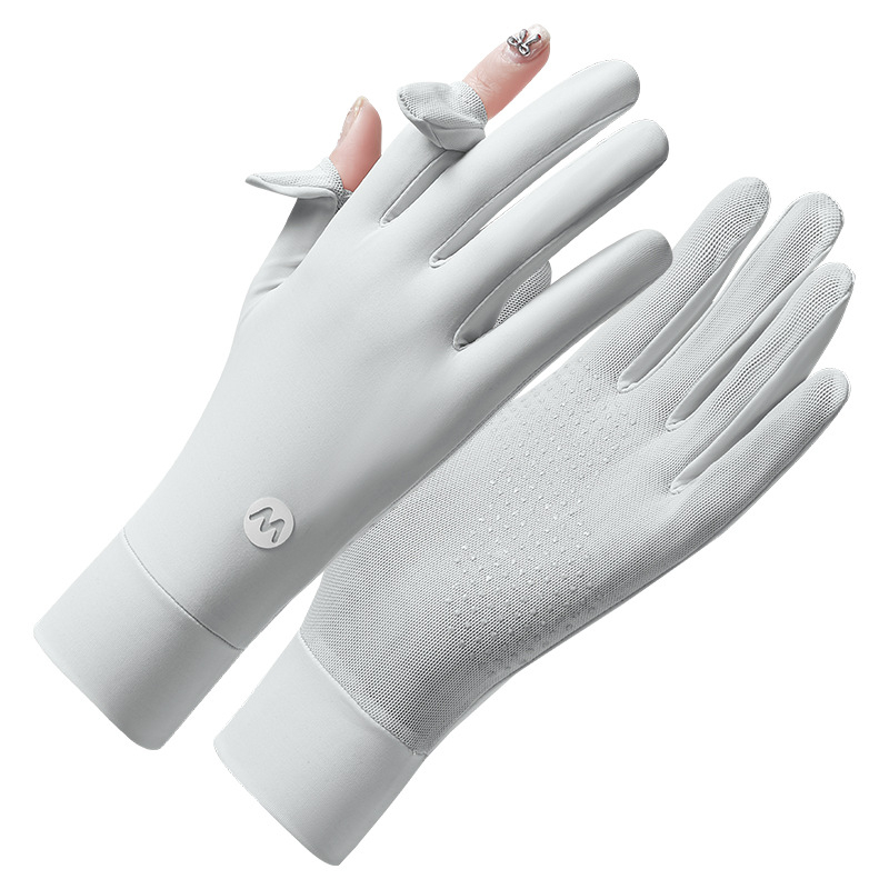 Nyári UV-védett ujjatlan lovagló kesztyű, lélegző Ice Silk és Nylon anyagból, csúszásmentes, érintőképernyő-kompatibilis