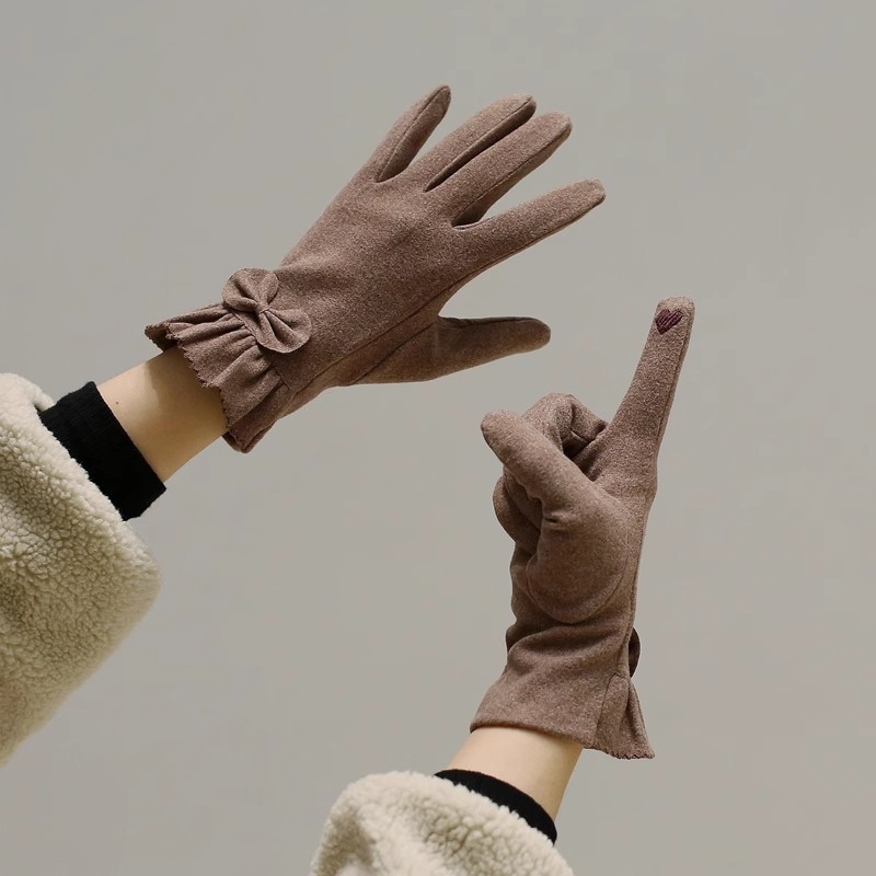 Női téli kerékpáros kesztyűk, teljes ujjas kivitel, szélálló, érintőképernyő-kompatibilis, poliészter