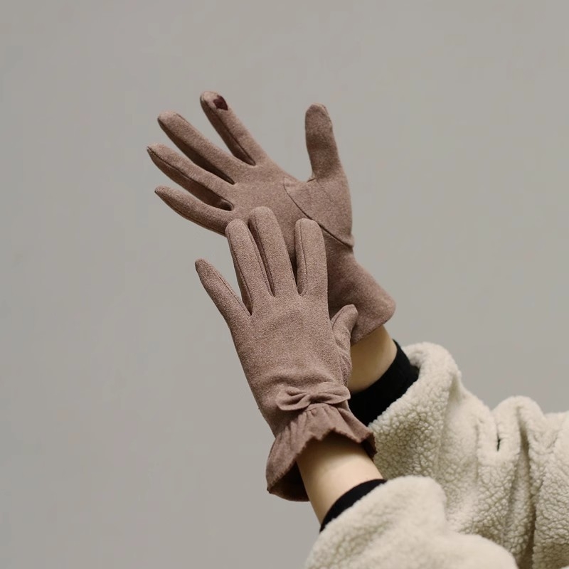 Női téli kerékpáros kesztyűk, teljes ujjas kivitel, szélálló, érintőképernyő-kompatibilis, poliészter