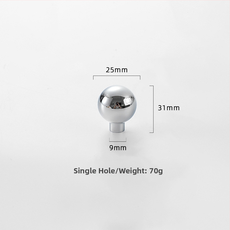 Misiņa garderobes rokturis, apaļš, ar vienu atveri, hromēts pārklājums
