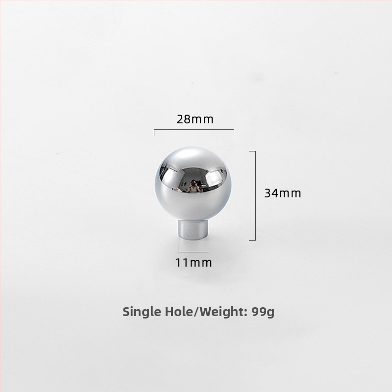 Misiņa garderobes rokturis, apaļš, ar vienu atveri, hromēts pārklājums