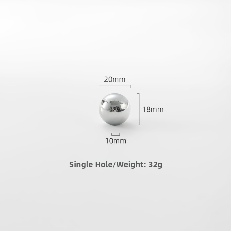 Misiņa garderobes rokturis, apaļš, ar vienu atveri, hromēts pārklājums