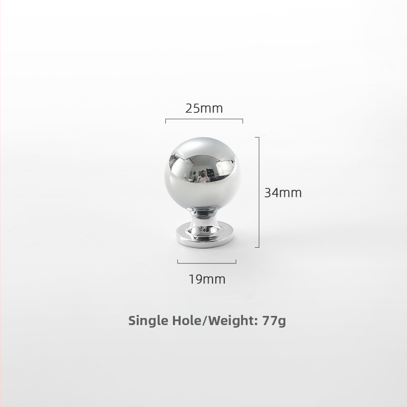 Misiņa garderobes rokturis, apaļš, ar vienu atveri, hromēts pārklājums