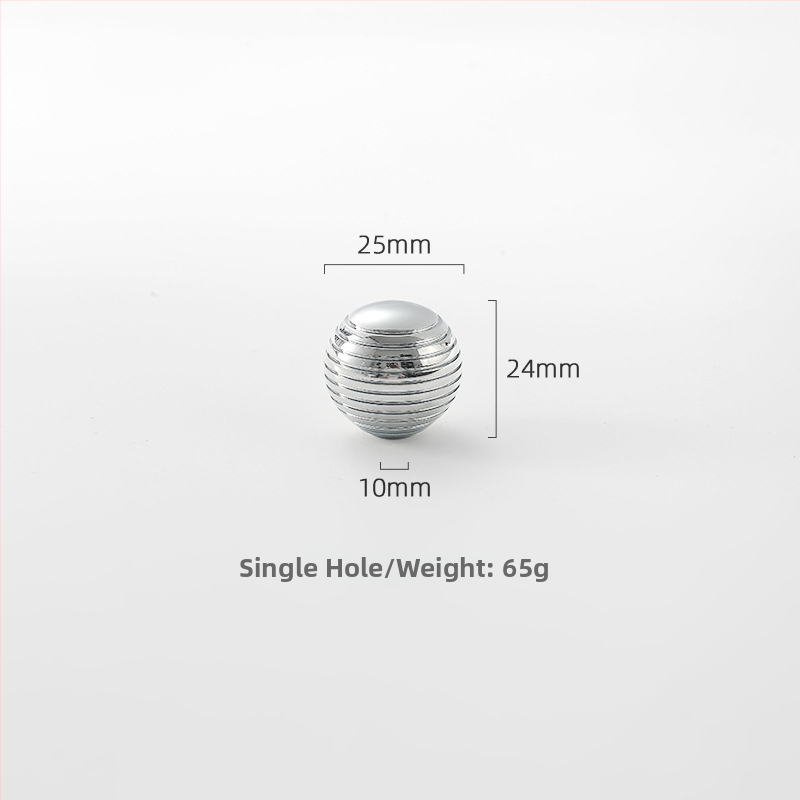 Misiņa garderobes rokturis, apaļš, ar vienu atveri, hromēts pārklājums