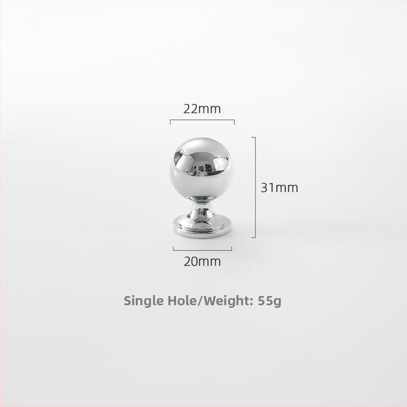 Misiņa garderobes rokturis, apaļš, ar vienu atveri, hromēts pārklājums