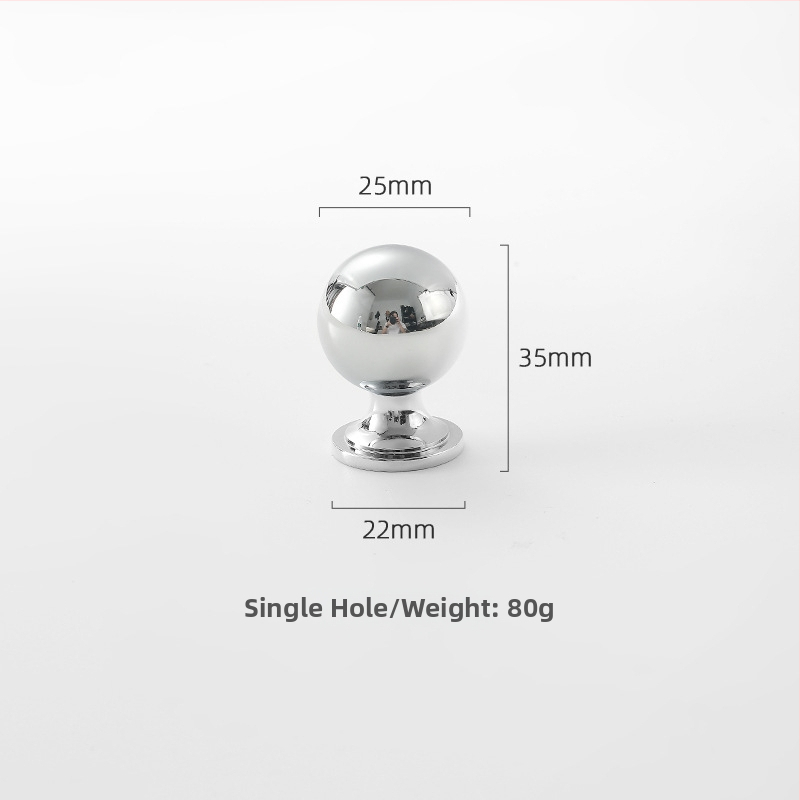 Misiņa garderobes rokturis, apaļš, ar vienu atveri, hromēts pārklājums