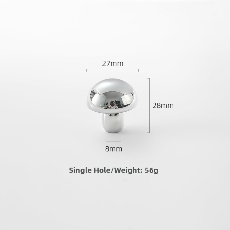 Misiņa garderobes rokturis, apaļš, ar vienu atveri, hromēts pārklājums