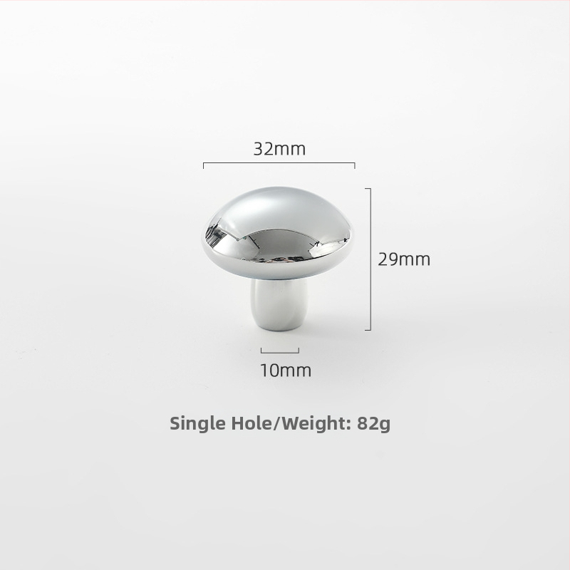 Misiņa garderobes rokturis, apaļš, ar vienu atveri, hromēts pārklājums