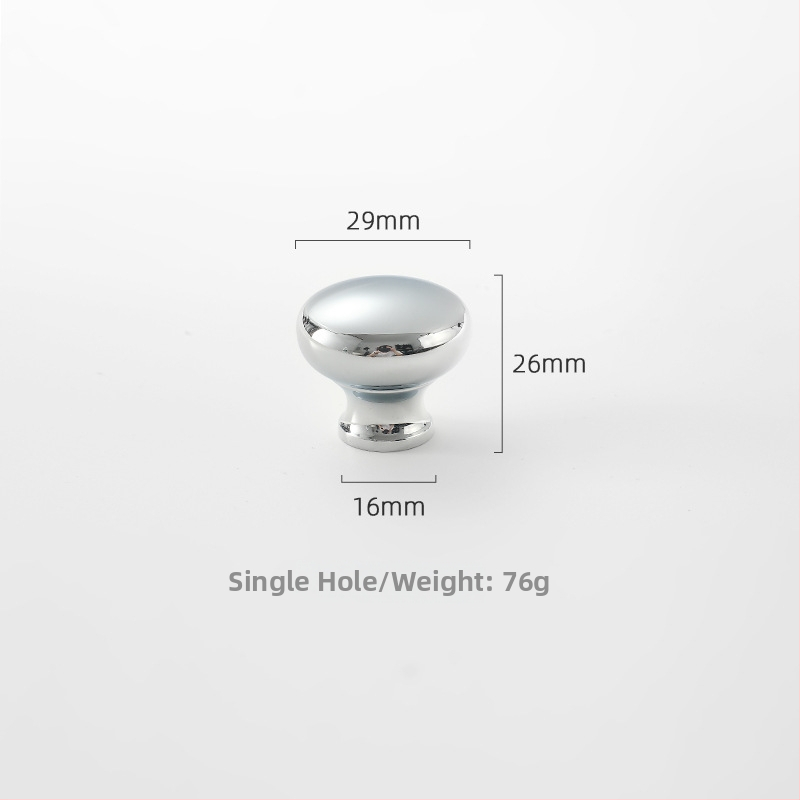 Misiņa garderobes rokturis, apaļš, ar vienu atveri, hromēts pārklājums