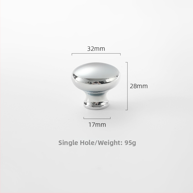 Misiņa garderobes rokturis, apaļš, ar vienu atveri, hromēts pārklājums