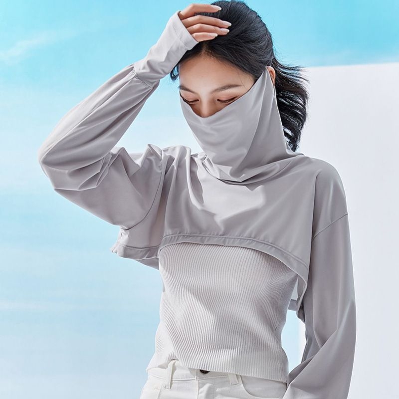 Μανίκια UV προστασίας για οδήγηση με εσάρπα, γυναικείο καλοκαιρινό σετ από ice silk και μάσκα λαιμού