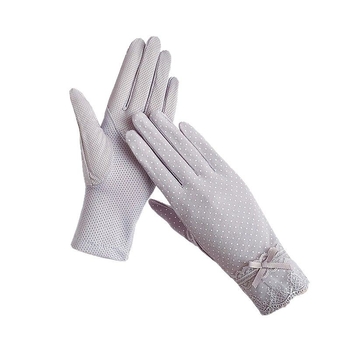 Női vezetéshez való kesztyű – lélegző, teljes ujjas, poliészter chiffon anyag, UV védelem, csúszásmentes fogás