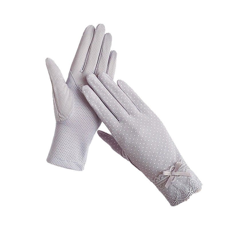 Női vezetéshez való kesztyű – lélegző, teljes ujjas, poliészter chiffon anyag, UV védelem, csúszásmentes fogás