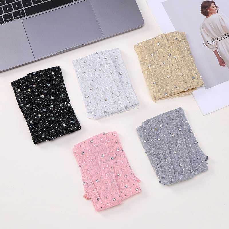 Μακριά δαντελένια UV γάντια χωρίς δάχτυλα με στρας, ελαστικά, πολυεστέρας 81–95% (Στυλ: Street, μη mainstream, μελλοντικό ρεύμα; Φθινόπωρο 2024)