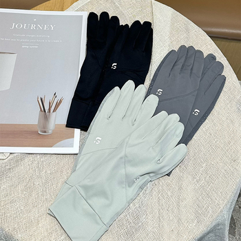 Női nyári kerékpáros kesztyű Ice Silk anyagból: UV védelem, érintőképernyő-kompatibilis, csúszásmentes, középhosszú, teljes ujjak.