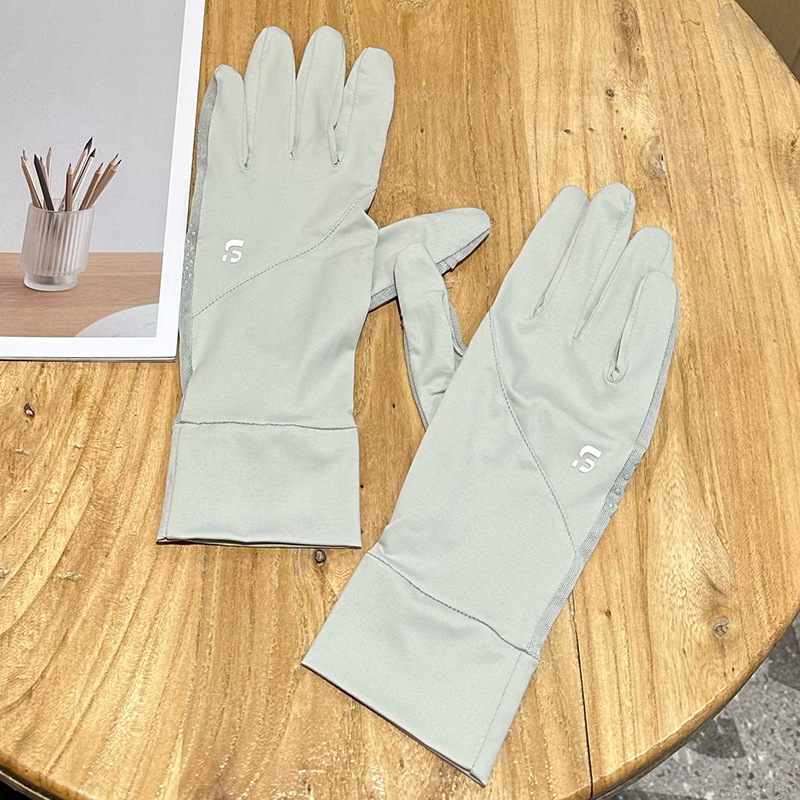 Női nyári kerékpáros kesztyű Ice Silk anyagból: UV védelem, érintőképernyő-kompatibilis, csúszásmentes, középhosszú, teljes ujjak.