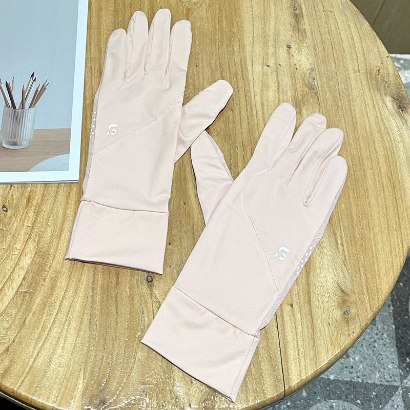 Női nyári kerékpáros kesztyű Ice Silk anyagból: UV védelem, érintőképernyő-kompatibilis, csúszásmentes, középhosszú, teljes ujjak.