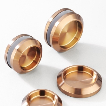 Nerūsējošā tērauda apaļa roktura stikla durvīm, piemērots vannas/dušas kabīnei, moderns minimālisks stils, virsmas: matētas, spīdīgas vai elektroplātētas