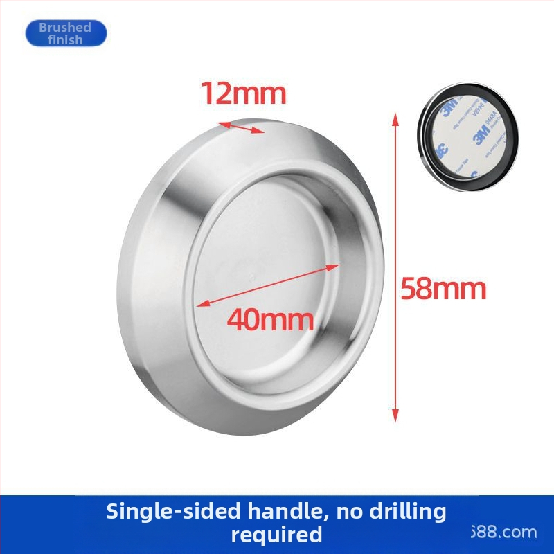 Nerūsējošā tērauda apaļa roktura stikla durvīm, piemērots vannas/dušas kabīnei, moderns minimālisks stils, virsmas: matētas, spīdīgas vai elektroplātētas