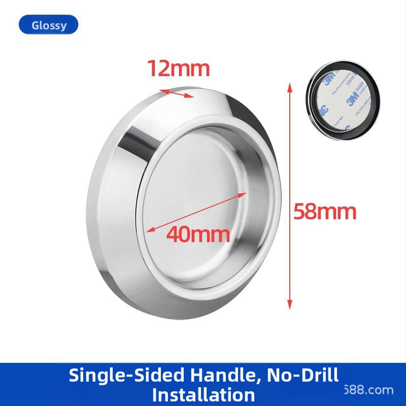 Nerūsējošā tērauda apaļa roktura stikla durvīm, piemērots vannas/dušas kabīnei, moderns minimālisks stils, virsmas: matētas, spīdīgas vai elektroplātētas