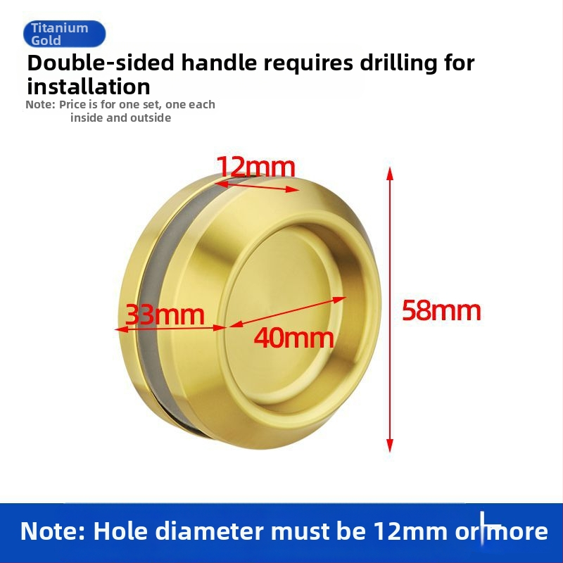 Nerūsējošā tērauda apaļa roktura stikla durvīm, piemērots vannas/dušas kabīnei, moderns minimālisks stils, virsmas: matētas, spīdīgas vai elektroplātētas