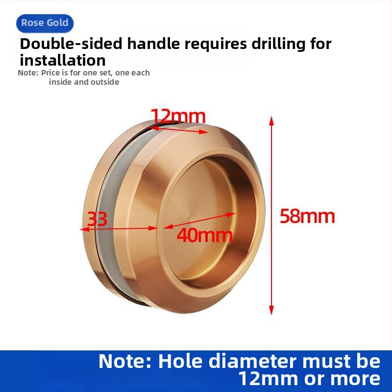 Nerūsējošā tērauda apaļa roktura stikla durvīm, piemērots vannas/dušas kabīnei, moderns minimālisks stils, virsmas: matētas, spīdīgas vai elektroplātētas