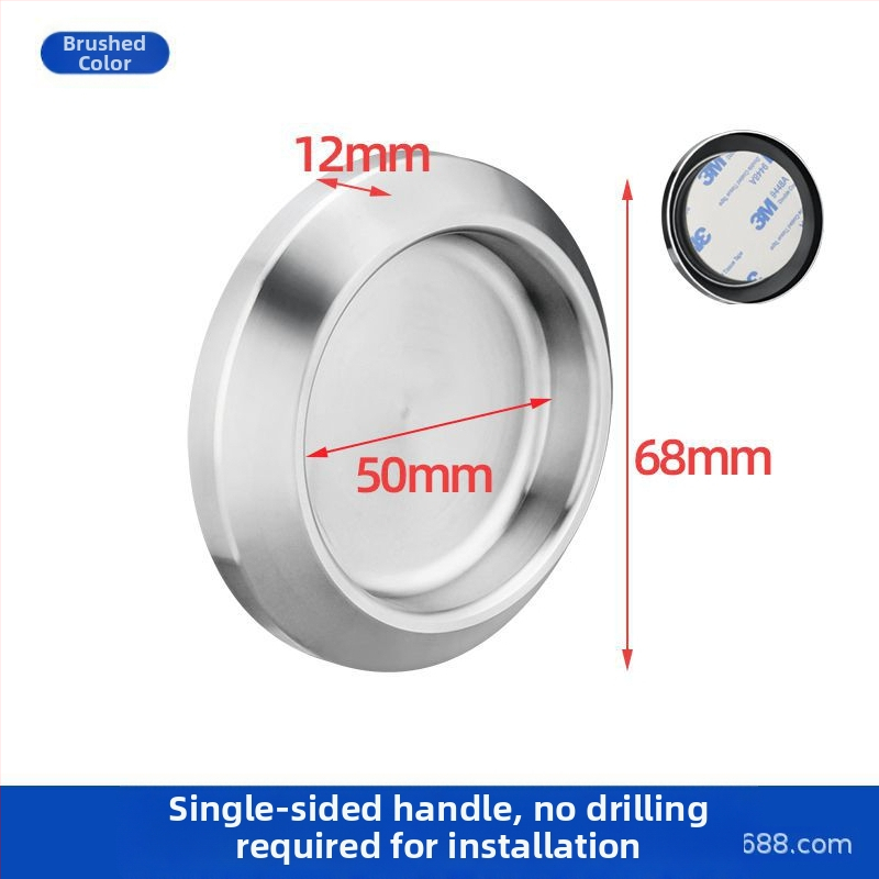 Nerūsējošā tērauda apaļa roktura stikla durvīm, piemērots vannas/dušas kabīnei, moderns minimālisks stils, virsmas: matētas, spīdīgas vai elektroplātētas