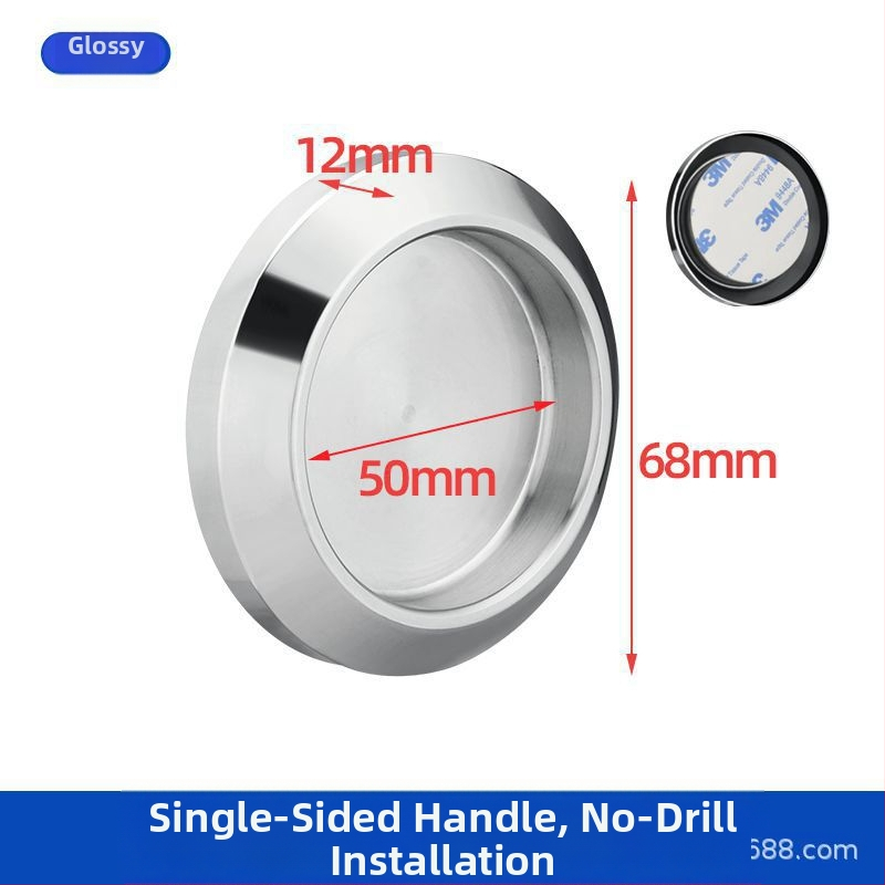 Nerūsējošā tērauda apaļa roktura stikla durvīm, piemērots vannas/dušas kabīnei, moderns minimālisks stils, virsmas: matētas, spīdīgas vai elektroplātētas