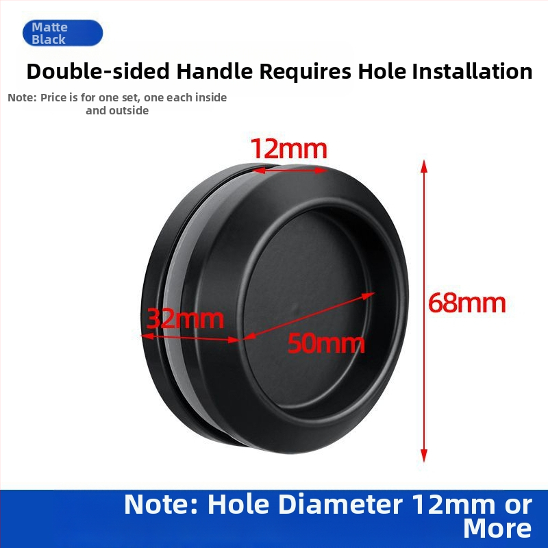 Nerūsējošā tērauda apaļa roktura stikla durvīm, piemērots vannas/dušas kabīnei, moderns minimālisks stils, virsmas: matētas, spīdīgas vai elektroplātētas